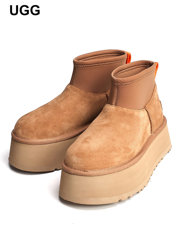 UGG (アグ) ショート ブーツ Classic mini DIPPER UGGL1168170 レディース 靴 新品 ベーシュ 無地 6(USW) オーストラリア 的 ベース プラットフォーム シャフト