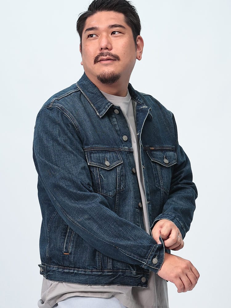 デニムジャケット ユーズド加工 フルボタン アウター ジャケット Gジャン 大きいサイズ メンズ 1XL 2XL ジャケット アウター ブルゾン 大きいサイズの服 公式通販