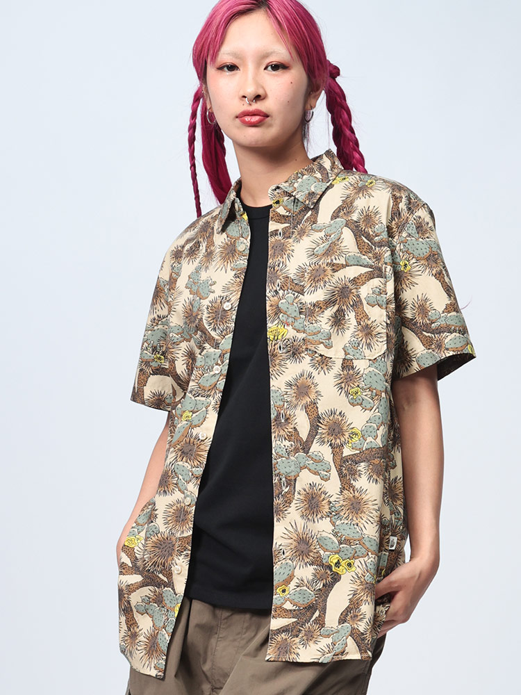 THE NORTH FACE  (ザ ノースフェイス) 総柄 ポケット付き 半袖 シャツ BAYTRAIL PATTERN SHIRT NF0A55ND