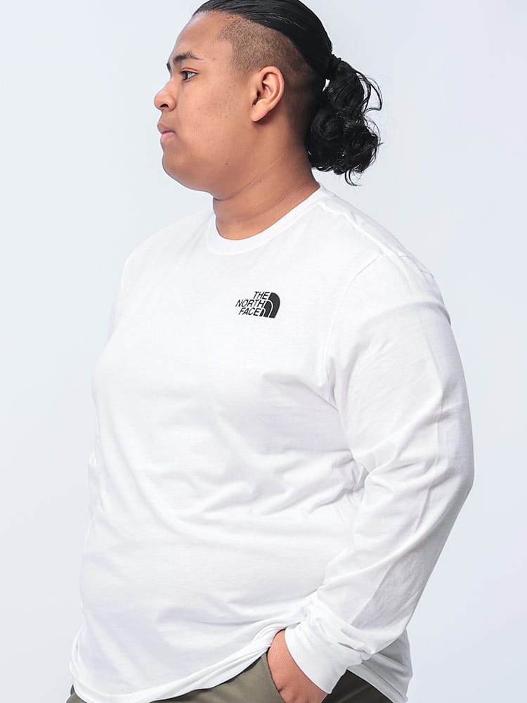  長袖 Tシャツ バックプリント クルーネック Box NSE Tee トップス ロンT プリント コットン 大きいサイズ メンズ