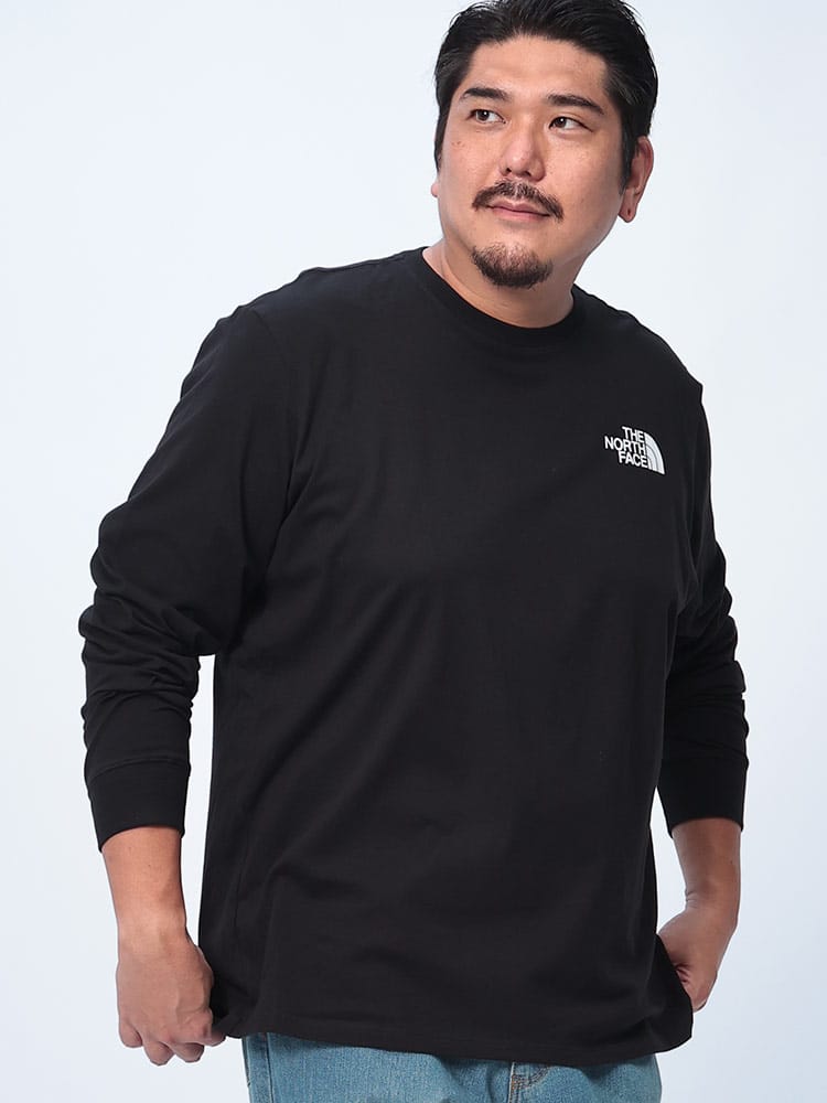  長袖 Tシャツ バックプリント クルーネック Box NSE Tee トップス ロンT プリント コットン 大きいサイズ メンズ