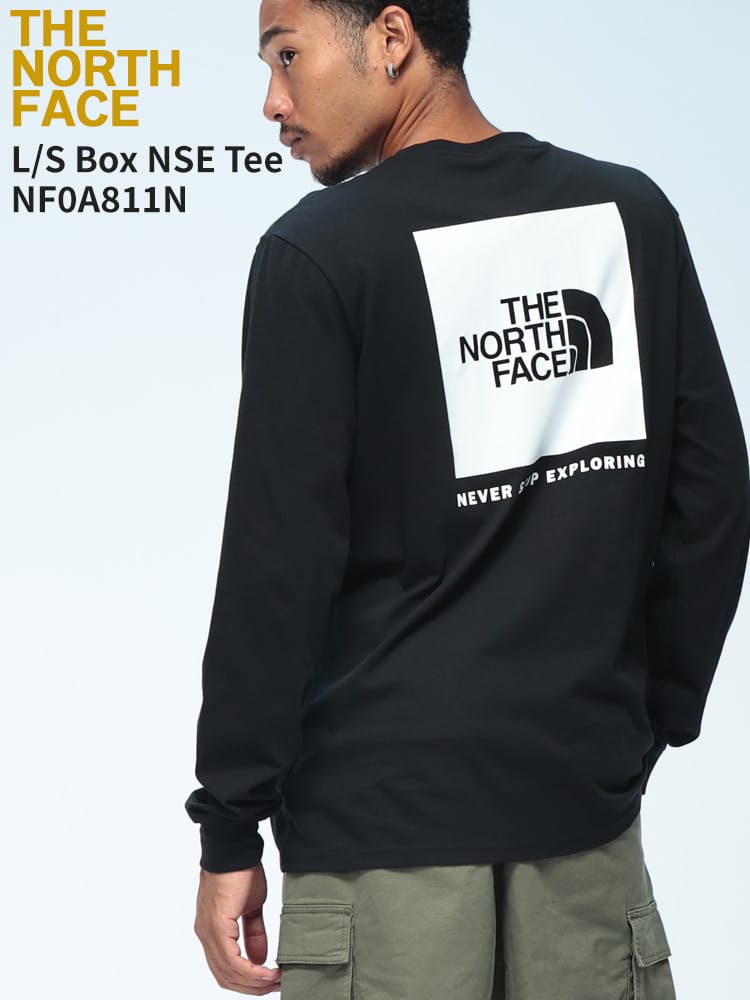 THE NORTH FACE (ザ ノースフェイス) BOXロゴ クルーネック 長袖 Tシャツ Men's L/S Box NSE Tee NF0A811N