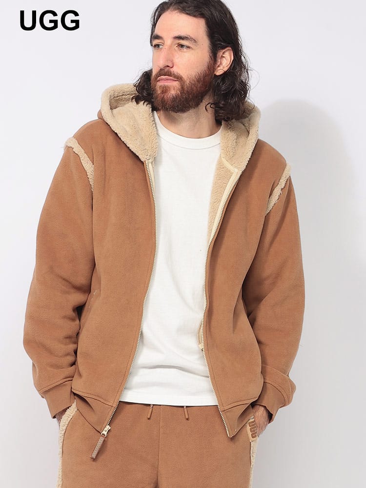 UGG (アグ) 裏ボア フルジップ フリースパーカー Evren Bonded Fleece Zip Up UGG1152390 メンズ