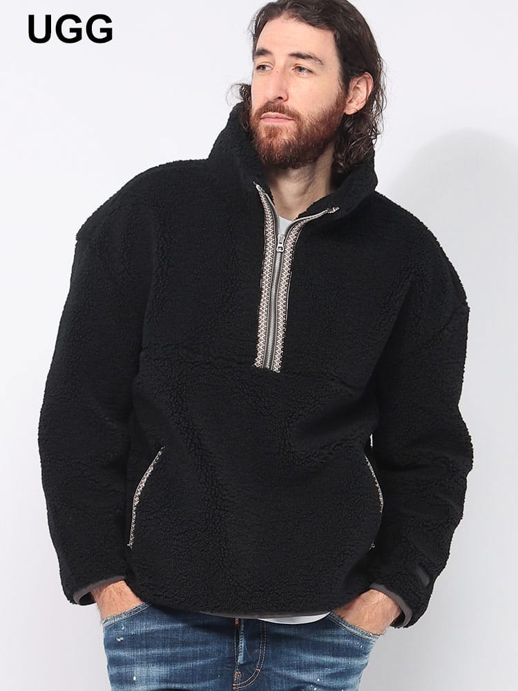 UGG (アグ) 裏フリース ハーフジップ ボアジャケット braid Half Zip 
