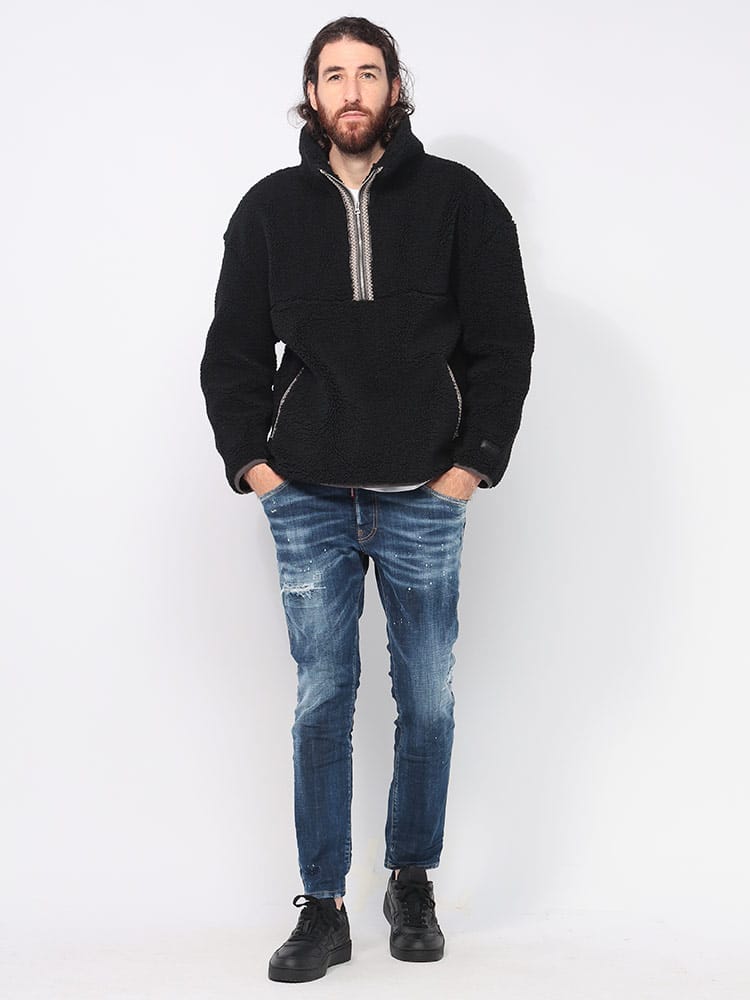 UGG (アグ) 裏フリース ハーフジップ ボアジャケット braid Half Zip 