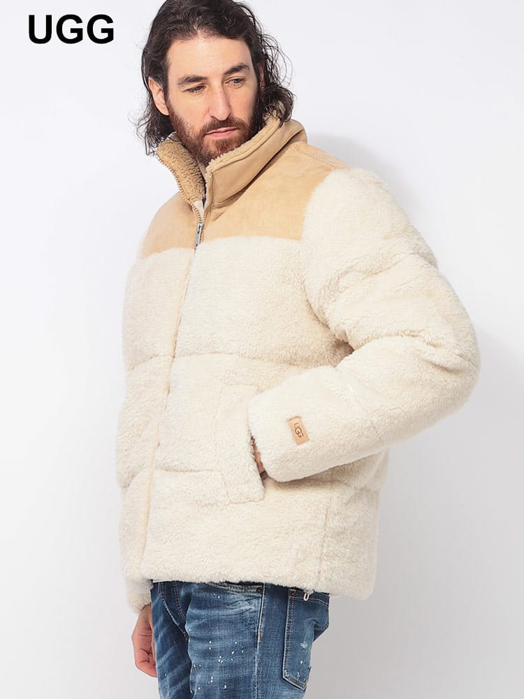 UGG (アグ) スエード×ボア 中綿 スタンドジャケット Emette UGGfluff 
