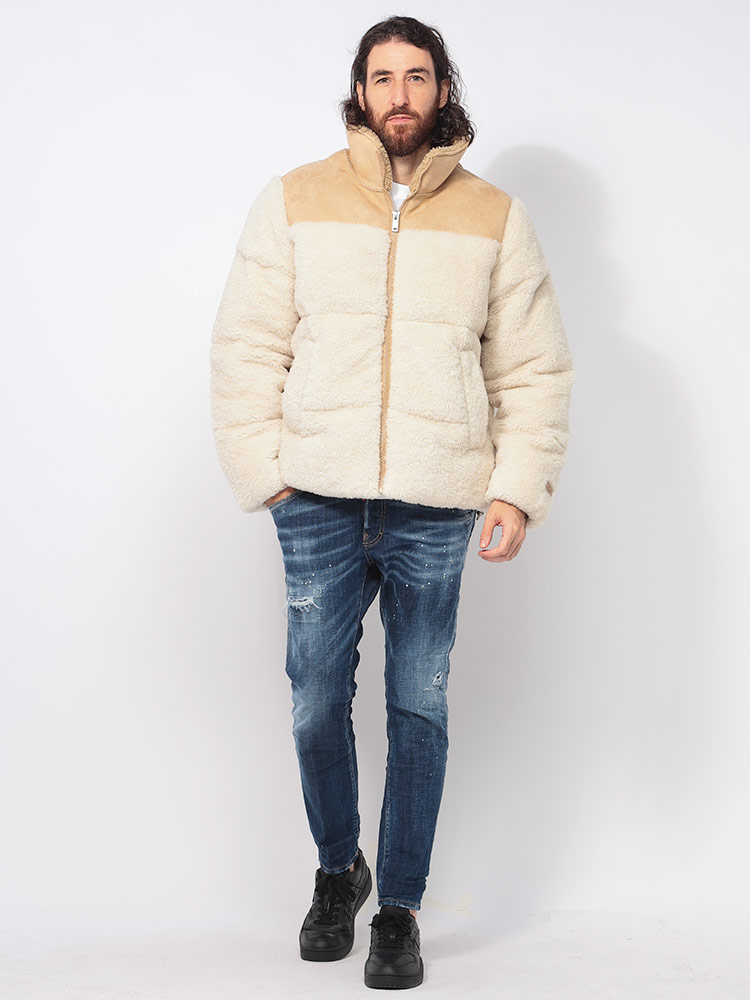 UGG (アグ) スエード×ボア 中綿 スタンドジャケット Emette UGGfluff Puffer Jacket 【サカゼン公式通販】