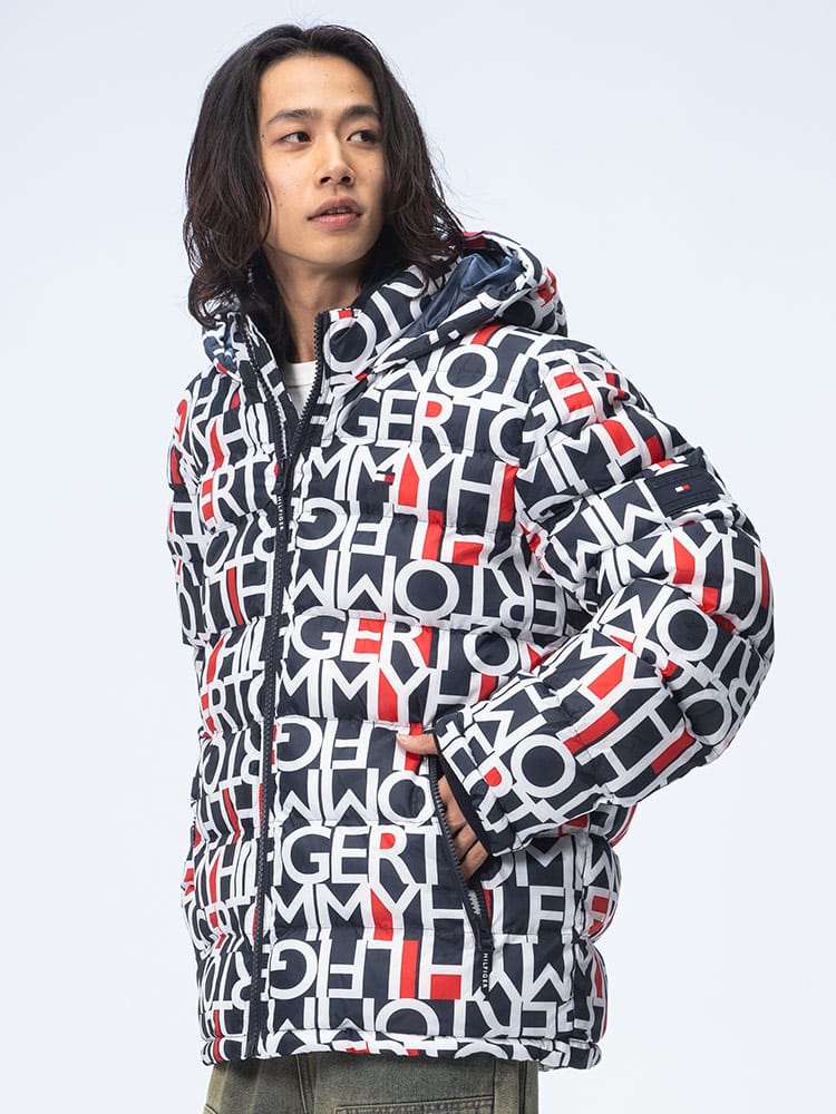 TOMMY HILFIGER (トミーヒルフィガー) 総柄プリント フルジップ 中綿 