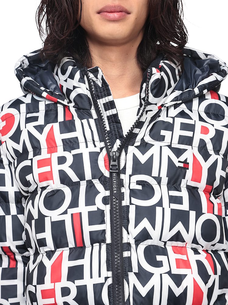 TOMMY HILFIGER (トミーヒルフィガー) 総柄プリント フルジップ 中綿 