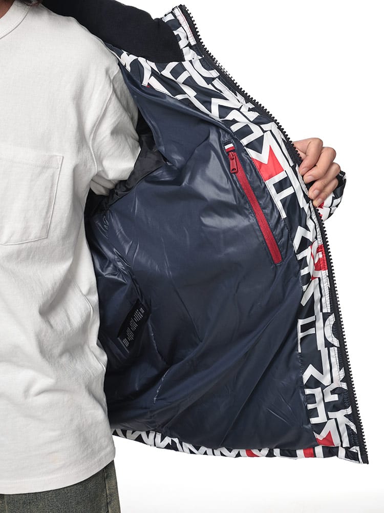 TOMMY HILFIGER (トミーヒルフィガー) 総柄プリント フルジップ 中綿 