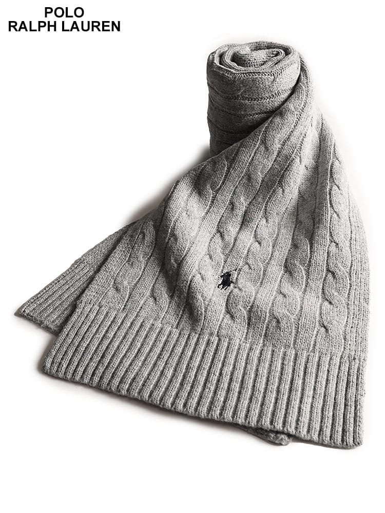POLO RALPH LAUREN (ポロラルフローレン) ワンポイント刺繍 ニット マフラー RLPC0731F4 メンズ