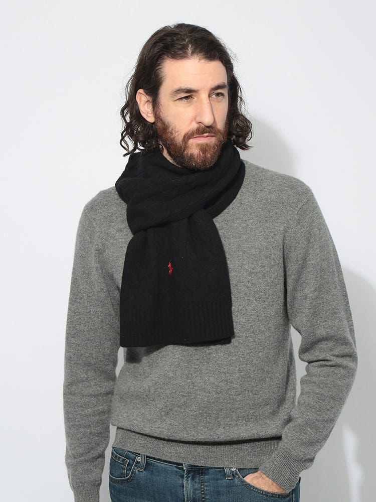 POLO RALPH LAUREN (ポロラルフローレン) ワンポイント刺繍 ニット マフラー RLPC0731F4 メンズ