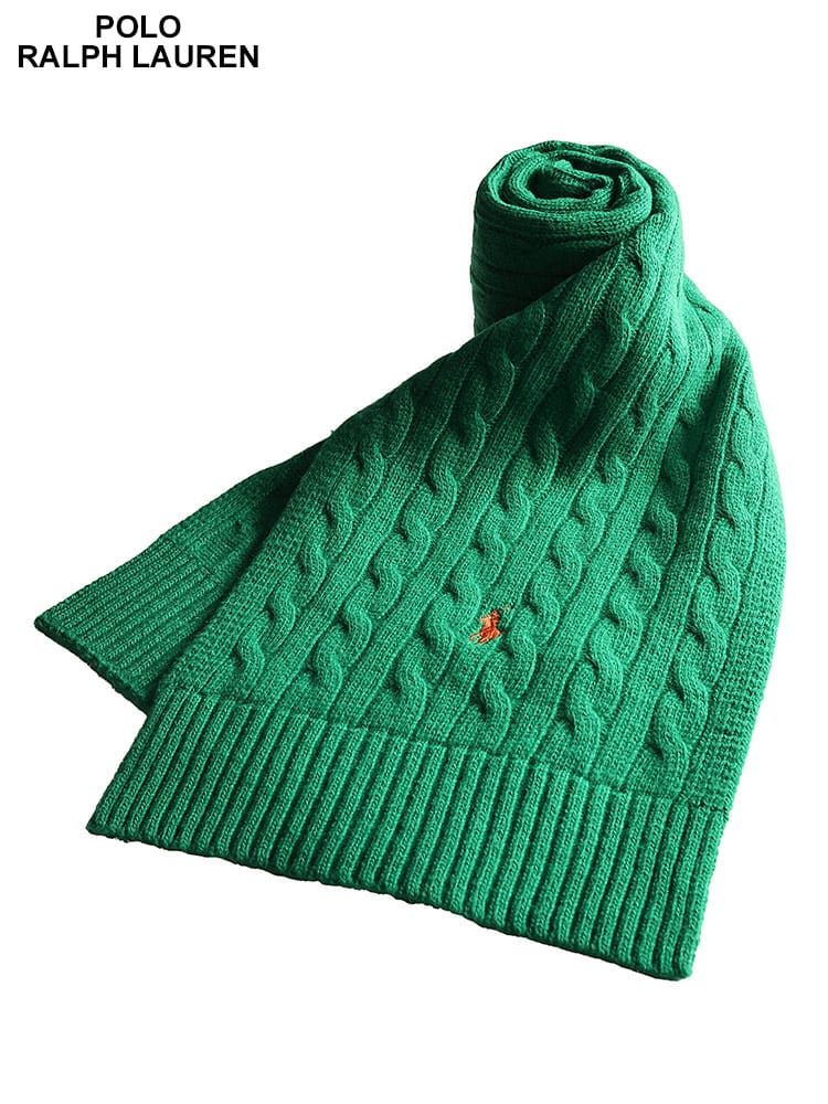 POLO RALPH LAUREN (ポロラルフローレン) ワンポイント刺繍 ニット マフラー RLPC0731F4 メンズ