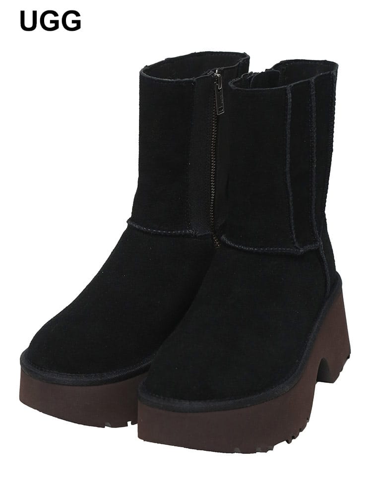 UGG (アグ) スエードアッパー サイドジップ ショートブーツ Classic Twin Seam New Heights UGGL1158313 レディース