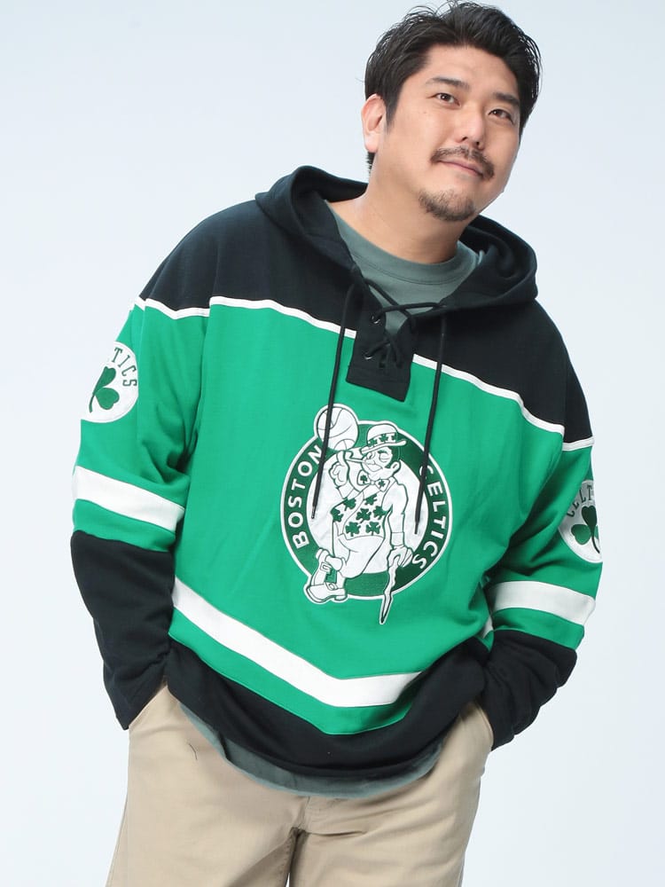 プルオーバー パーカー 裏起毛 NBA BOSTON CELTICS ロゴ トップス  フード 起毛 秋冬 大きいサイズ メンズ