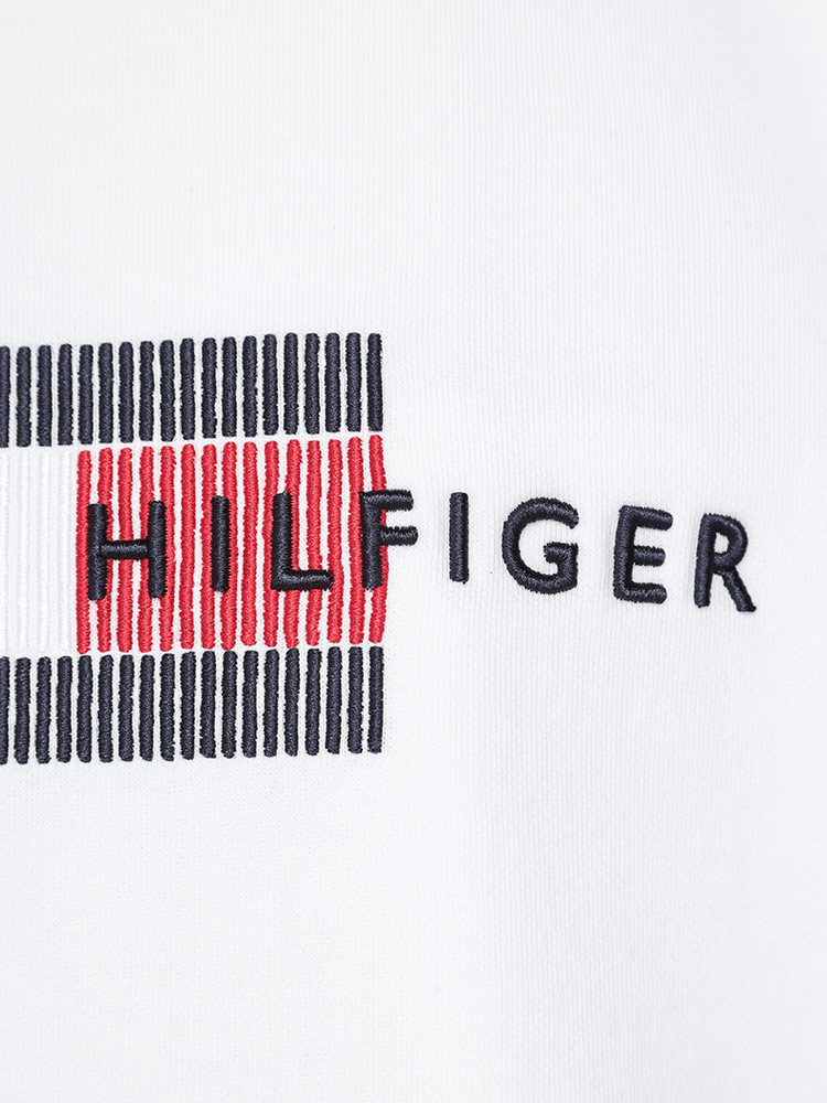 TOMMY HILFIGER (トミーヒルフィガー) 裏起毛 ロゴ刺繍 クルー