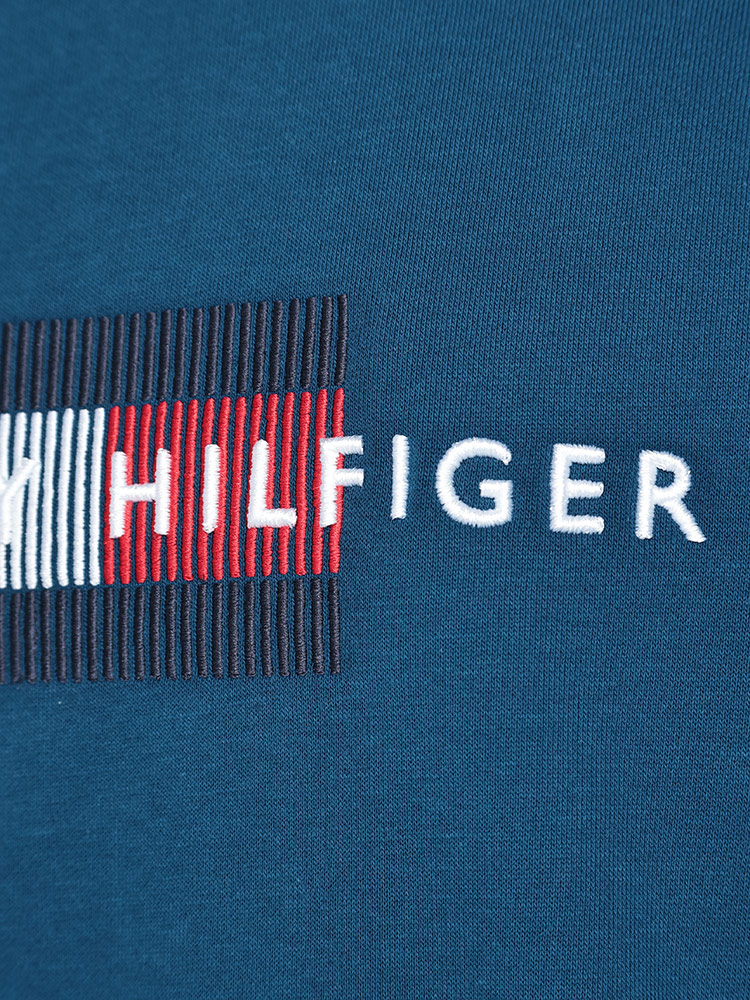 TOMMY HILFIGER (トミーヒルフィガー) 裏起毛 ロゴ刺繍 クルー