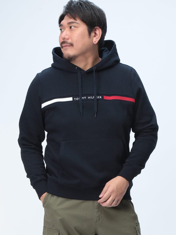 プルオーバー パーカー 裏起毛 フロントライン ポケット付き トップス 長袖 起毛 秋冬 大きいサイズ メンズ