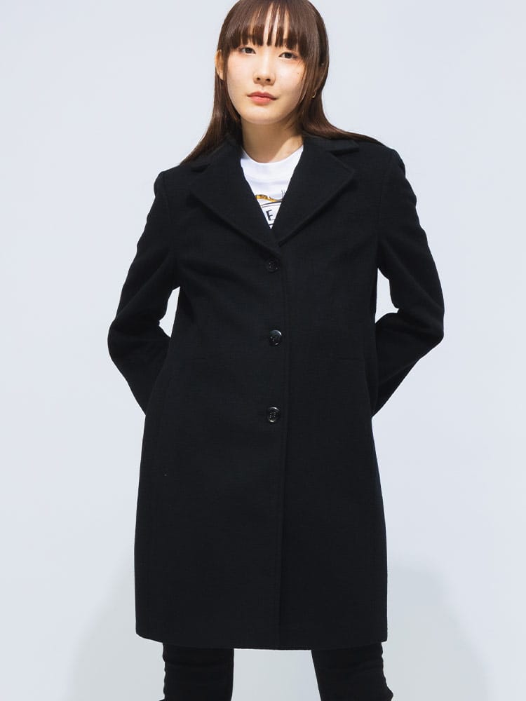 Calvin Klein (カルバンクライン) ウール混 シングル コート CKLCW082699 レディース