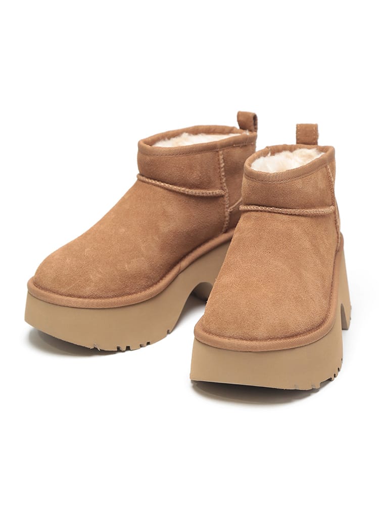UGG (アグ) スエード 厚底 ムートンブーツ Classic Ultra Mini New Heights UGG61158311 レディース