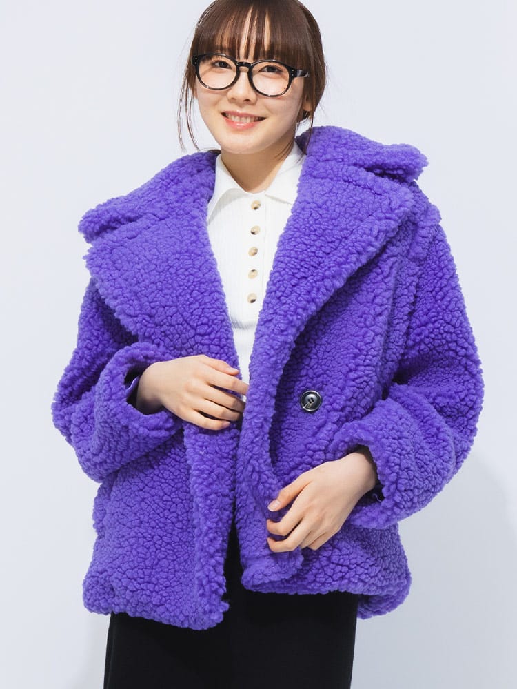 UGG (アグ) ボア ダブルブレストコート Gertrude Short Teddy Coat 