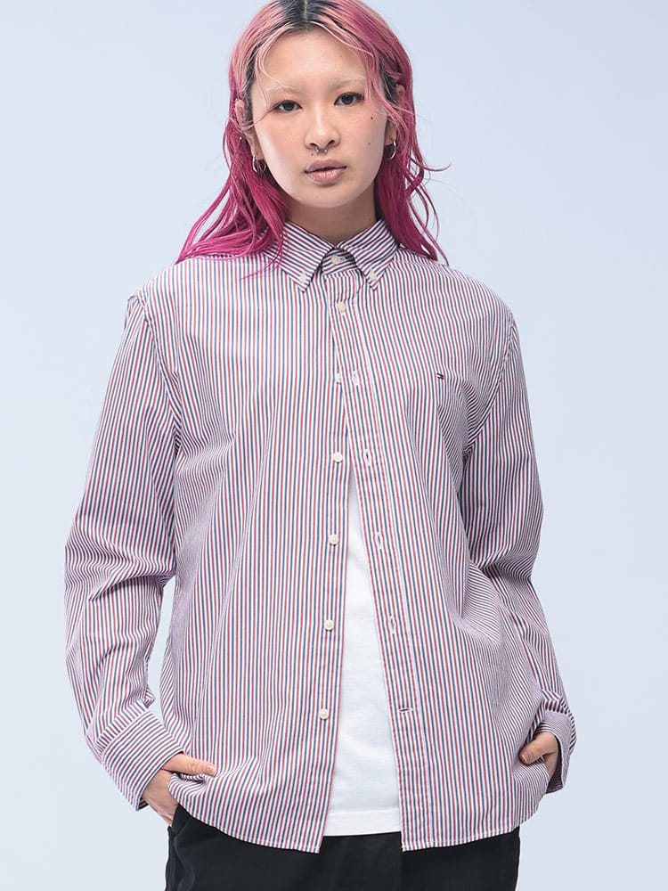 TOMMY HILFIGER (トミーヒルフィガー) 綿100％ ストライプ レギュラー 
