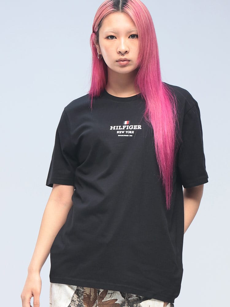TOMMY HILFIGER (トミーヒルフィガー) フロントロゴ レギュラーフィット クルーネック 半袖 Tシャツ MW0MW38980