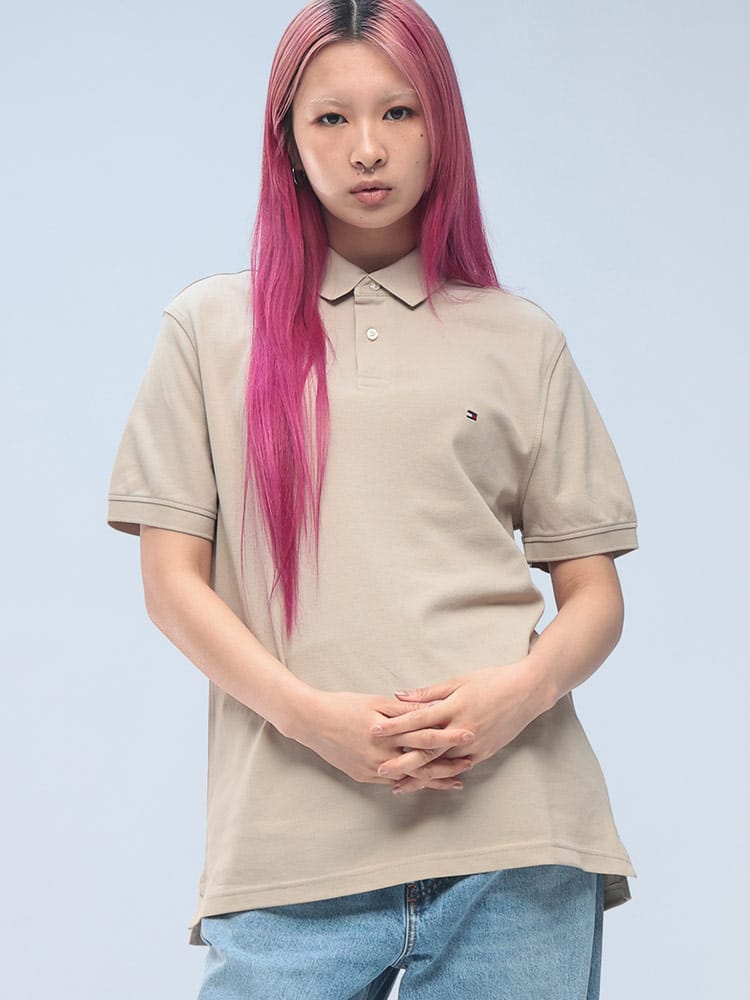 TOMMY HILFIGER (トミーヒルフィガー) ベーシックフラッグ レギュラーフィット 半袖 ポロシャツ MW0MW17770