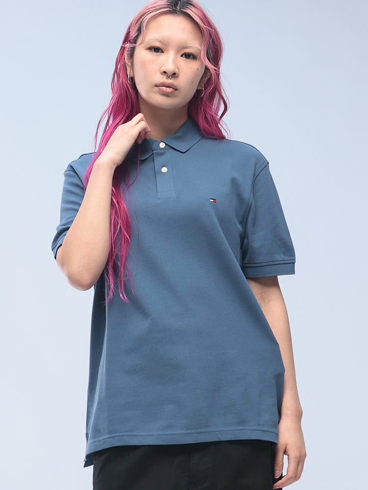 TOMMY HILFIGER (トミーヒルフィガー) ベーシックフラッグ レギュラーフィット 半袖 ポロシャツ MW0MW17770