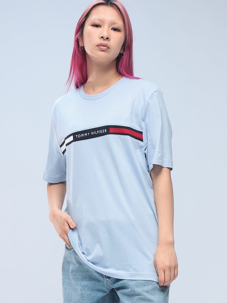 TOMMY HILFIGER (トミーヒルフィガー) フラッグライン レギュラーフィットクルーネック 半袖 Tシャツ MW0MW36498
