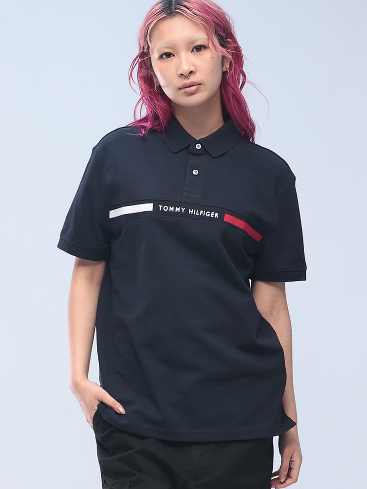 TOMMY HILFIGER (トミーヒルフィガー) フラッグライン レギュラーフィット 半袖 ポロシャツ MW0MW38130