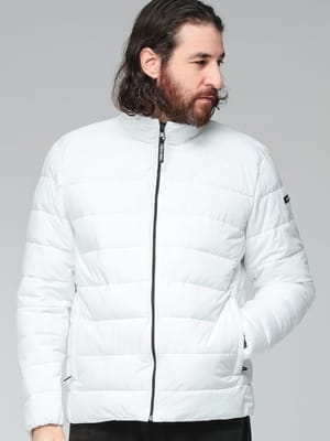 Calvin Klein (カルバンクライン) 袖ロゴ スタンドカラー フルジップ 中綿ブルゾン sorona CKCM355297 メンズ