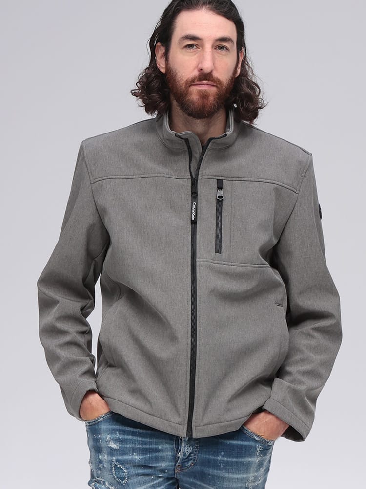 Calvin Klein (カルバンクライン) 襟ロゴ 裏フリース フルジップ ジャケット CKCM903910 メンズ