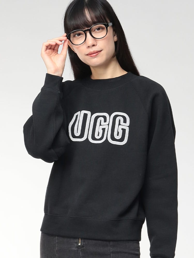 UGG (アグ) 裏起毛 BIGロゴ クルーネック トレーナー UGGL1171477 レディース