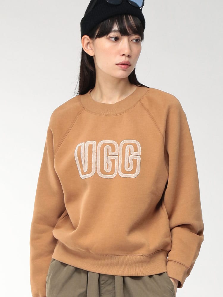 UGG (アグ) 裏起毛 BIGロゴ クルーネック トレーナー UGGL1171477 レディース