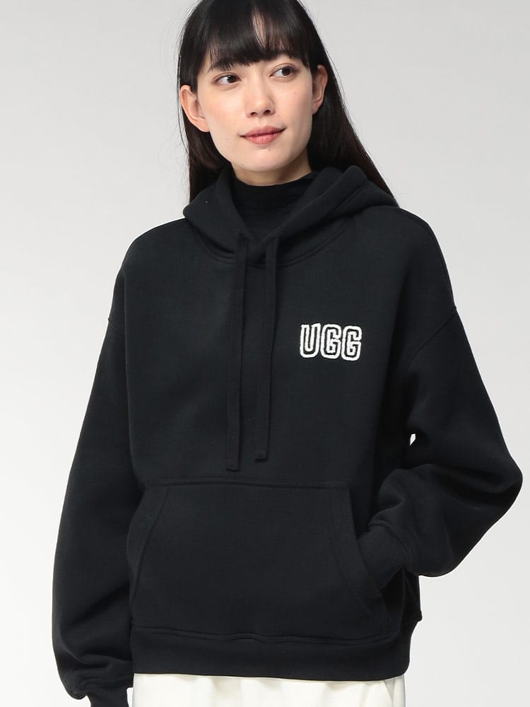 UGG (アグ) 裏起毛 胸ロゴ プルオーバー パーカー UGGL1171478 レディース