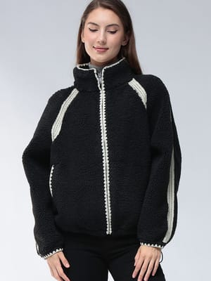 UGG (アグ) 裏フリース フルジップ ボアジャケット Nikia Crochet UGGL1161670 レディース