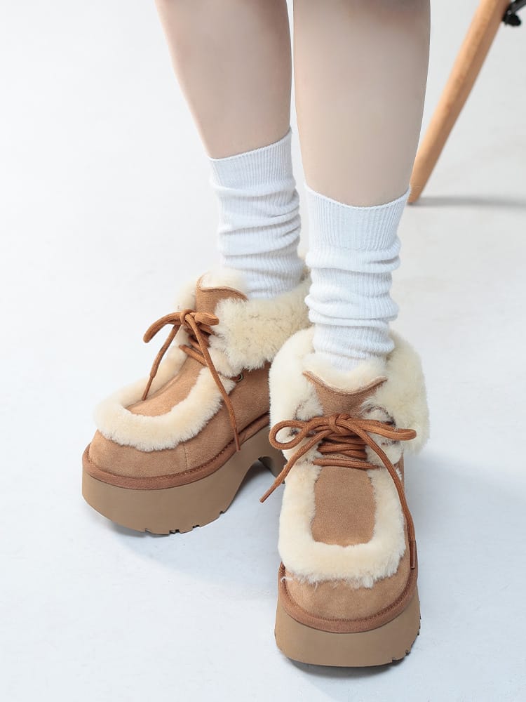 UGG (アグ) スエード ボア レースアップ ショートブーツEsmee Lace Up UGGL1171532 レディース