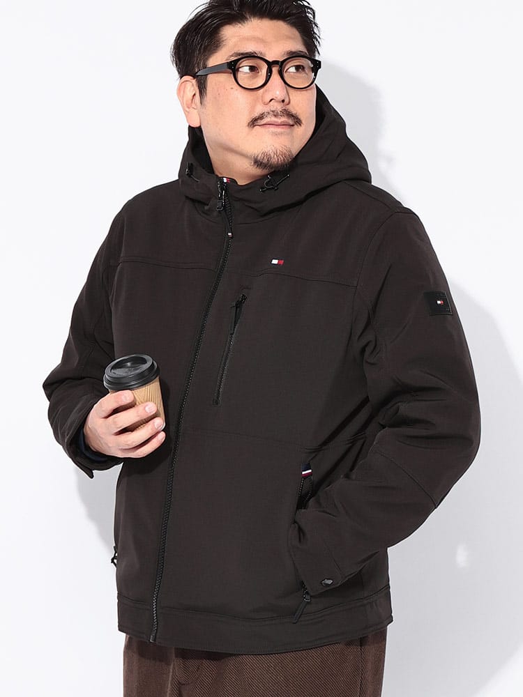 ジャケット 撥水 フルジップ 裏ボア SOFTSHELL PERFORMANCE HOODY アウター ブルゾン 裏起毛 フード 秋 冬 大きいサイズ メンズ