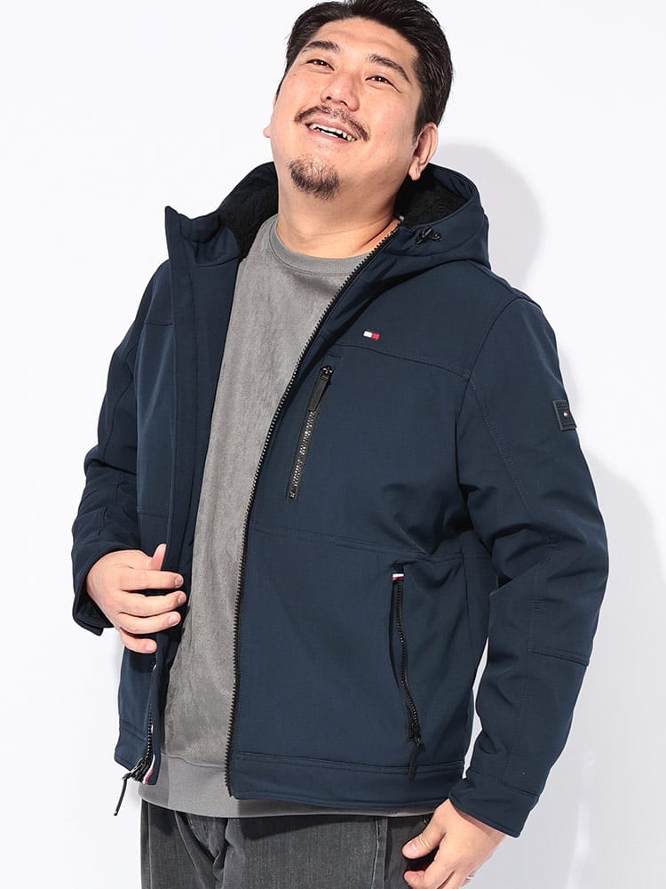 ジャケット 撥水 フルジップ 裏ボア SOFTSHELL PERFORMANCE HOODY アウター ブルゾン 裏起毛 フード 秋 冬 大きいサイズ メンズ