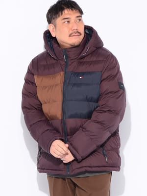 中綿 ジャケット フード 総柄プリント フルジップ アウター ブルゾン 防寒 秋 冬 大きいサイズ メンズ