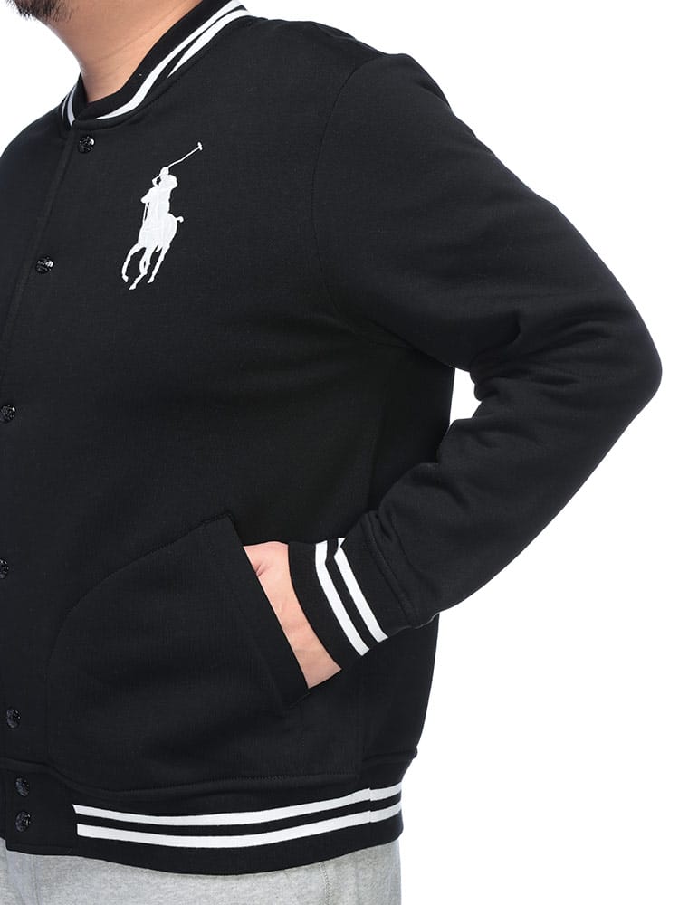 ベースボールジャケット 裏起毛 胸ロゴ FLEECE BIG PONY BASEBALL JKT 
