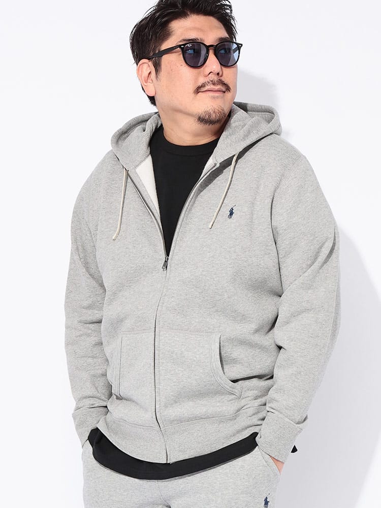 パーカー 裏起毛 フルジップ  FLEECE FULL-ZIP HOODIE トップス フード スウェット 秋 冬 大きいサイズ メンズ