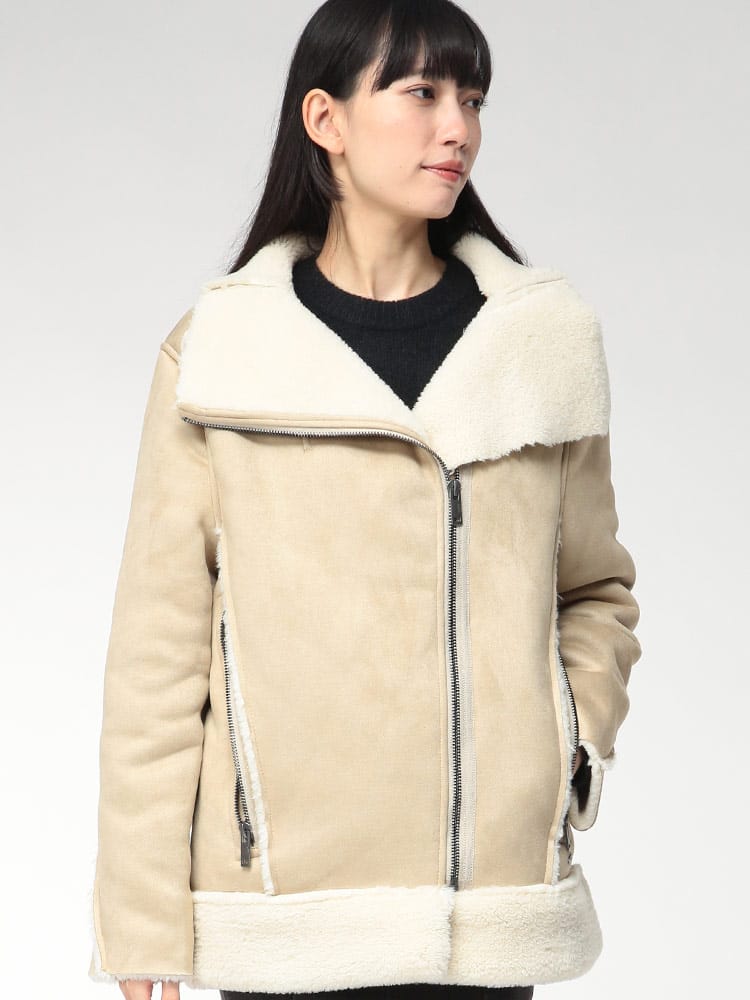 UGG (アグ) ボア切り替え フルジップ ジャケット AVELIE アヴェリー 