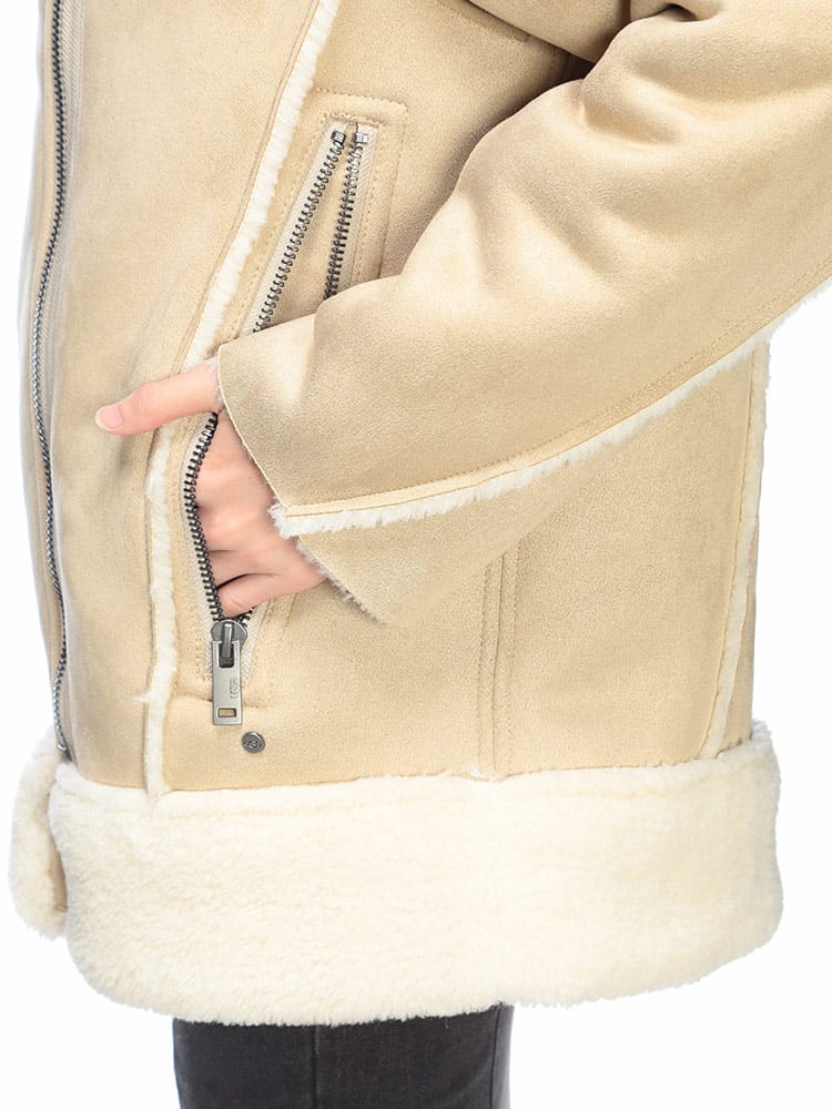 UGG (アグ) ボア切り替え フルジップ ジャケット AVELIE アヴェリー 