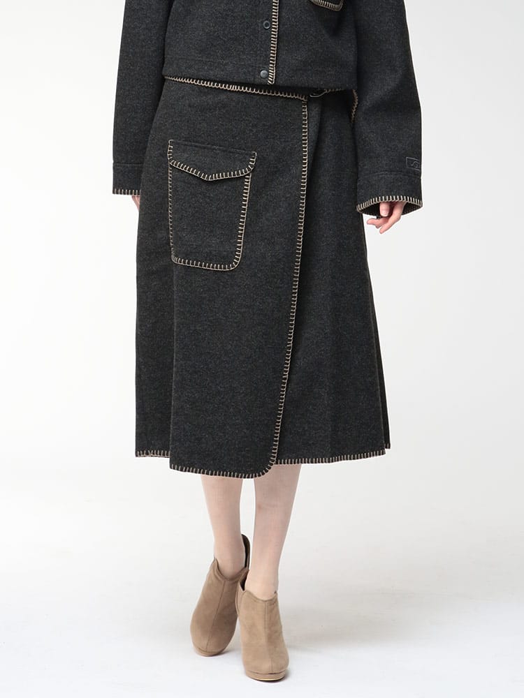 UGG (アグ) ステッチ ラップスカート ADINA アディーナ UGGL1172215 レディース