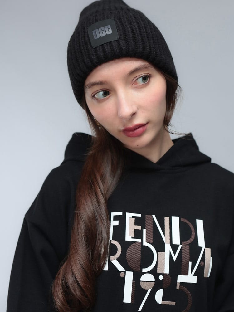 UGG (アグ) ロゴ リブ ニット キャップ CHUNKY RIB BEANIE チャンキー リブ ビーニー UGGL20061 レディース