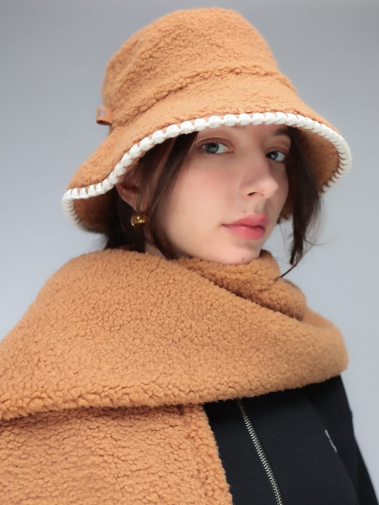 UGG (アグ) ロゴ ボア バケット ハット バケハ fluff Scalloped Hat フラッフ スカロップド ハット UGGL100914 レディース