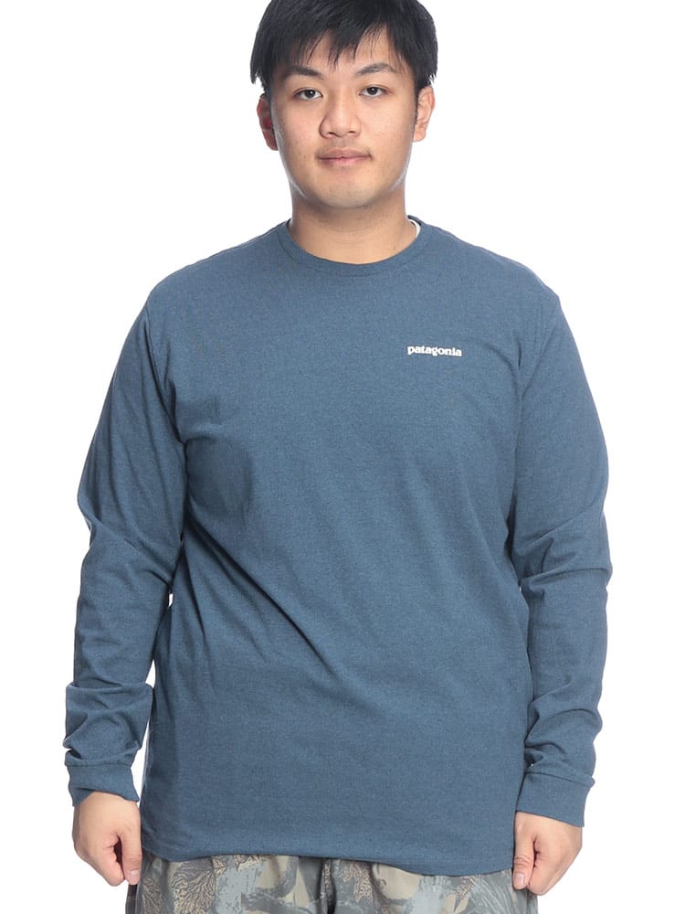 長袖 Tシャツ バックロゴ クルーネック トップス キングサイズ ロンT 