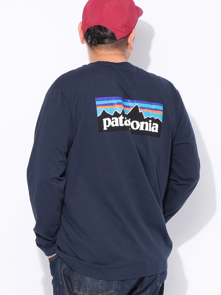 長袖 Tシャツ バックロゴ クルーネック トップス キングサイズ ロンT プリント 大きいサイズ メンズ